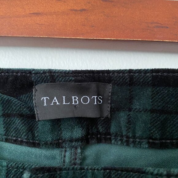 Talbots Velveteen Straight Leg Pants Black Watch Tartan - Picture 10 of 11